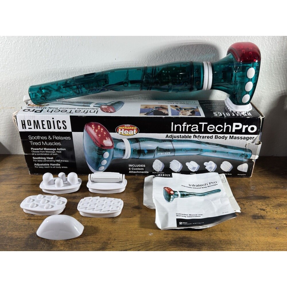 HoMedics IR-600 InfraTech Pro Adjustable Infrared Body Massager Heat Extras